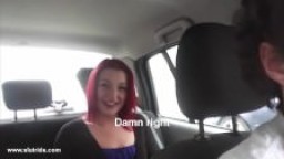 19yo redhead does wild blowjob taxi driver