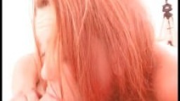 Redhead tries taking cock down her throat