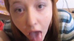 Redhead POV Blowjob / handjob with facial